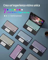 CACOE Samsung Galaxy Tab S9 FE/S11 Billentyűzet Tok Touchpad RGB Világítás 4