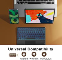 CACOE Wireless Billentyűzet Touchpad-dal, 7 Szín Háttérvilágítás, iPad/Tablet 2