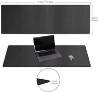 Cacoy 120x40 cm Bőr Asztalpad, Vízálló Irodai Asztalvédő, Gaming Egérpad Fekete 4