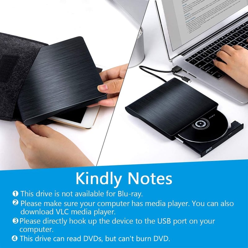 BEVA USB 3.0 és Type-C külső CD/DVD író-olvasó, hordozható - bontott