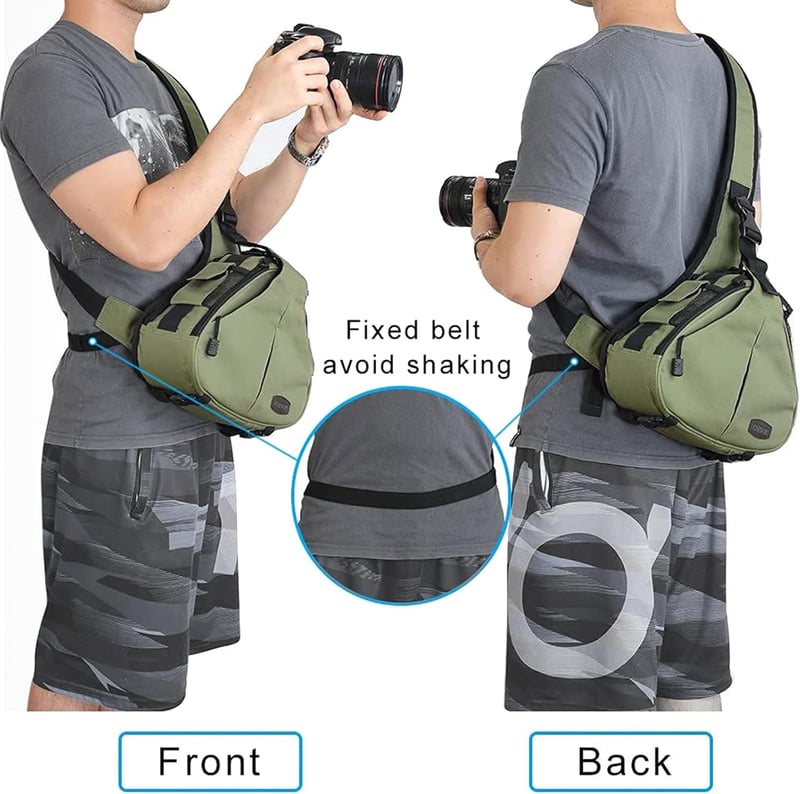 CADeN Vízálló Fényképezőgép Táska - Keresztpántos Oldaltáska DSLR/SLR Kamerákhoz, Kompatibilis Sony, Canon, Nikon Gépekkel, 2-3 Objektívvel 