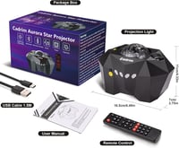 Cadrim Csillagos Égbolt Projektor LED Éjszakai Fény Bluetooth Hangszóróval - Északi Fény Lámpa Távirányítóval Gyerekszobába, Partikra 7