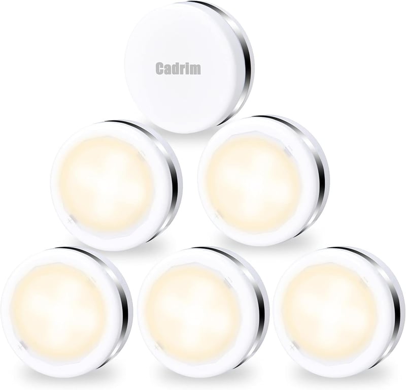 Cadrim LED szekrénylámpa szett 6 darab távirányítóval, falra szerelhető szekrényfény hálóhoz és konyhához