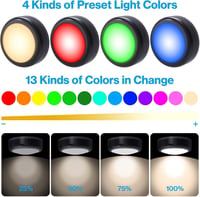 Cadrim RGB LED szekrénylámpa 6db távirányítóval, 13 szín, dimmer, elemről működő 2