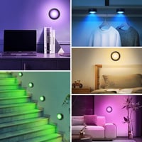 Cadrim RGB LED szekrénylámpa 6db távirányítóval, 13 szín, dimmer, elemről működő 5