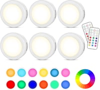 Cadrim Vezeték Nélküli LED Éjjeli Lámpa 2 Távirányítóval - 13 Színű RGB Világítás, Fényerőszabályzás, Időzítő Funkcióval Szekrényekhez 1