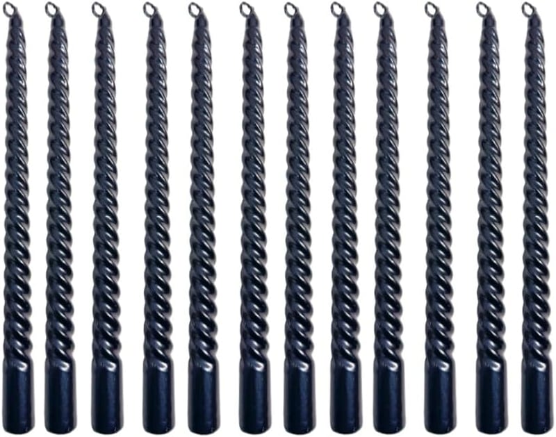 Cadzyre kúpos gyertya szett - fekete - 25 cm - 12 db
