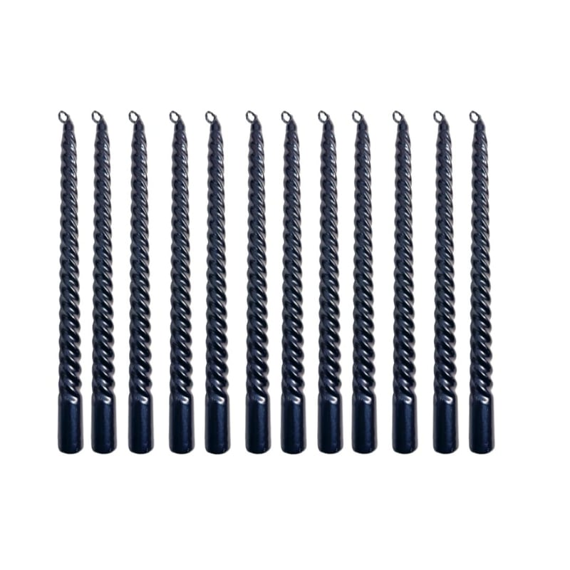 Set konusnih svijeća Cadzyre - crne - 25 cm - 12 kom.