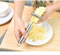 Ultra Éles Rozsdamentes Acél Julienne és Zöldség Hámozó Szeletelő - Saláta és Zöldségtészta Készítő Konyhai Eszköz, Mosogatógépben Mosható 4