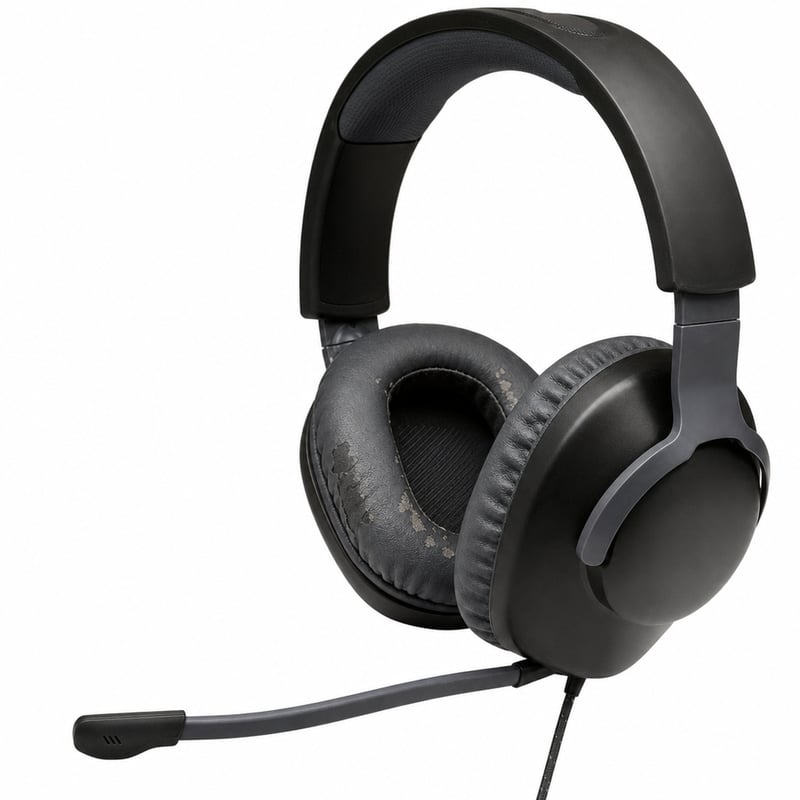 Káblové herné slúchadlá JBL Quantum 100 s mikrofónom, čierne - použité, opotrebované — Známky používania sú viditeľné (stav: pozri 2. obrázok)