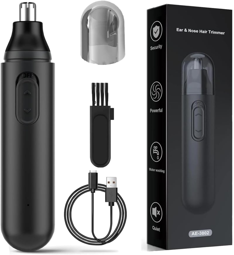 WENIVO Újratölthető Orr- és Fülszőrnyíró, IPX7 Vízálló Szemöldök és Arc Trimmelő, USB-C Töltés, 9000 RPM Motor, Férfiaknak és Nőknek