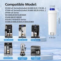 Caehomly DLSC002 filtar za vodu za aparate za kavu DeLonghi, pakiranje od 6 komada, kompatibilan s aparatima za kavu serije ECAM, ESAM, ETAM, BCO, EC 2