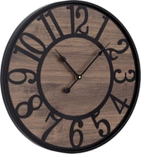 HAITANG Nagy Falióra 60 cm - Csendes, Elemmel Működő Fa Falióra Nappaliba, Hálószobába, Irodába - Modern Fekete Retro Dekoráció 7