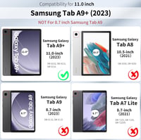 Samsung Galaxy Tab A9+ 11" EasyAcc levehető olasz billentyűzetes tok, védőfóliával és tolltartóval - fekete 2