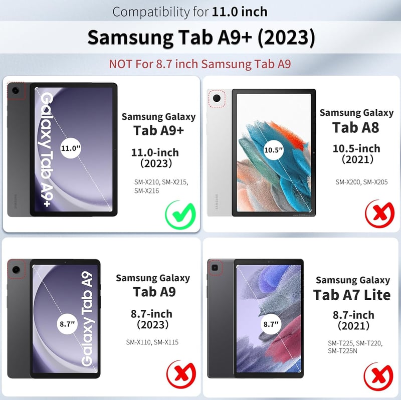 Samsung Galaxy Tab A9+ 11" EasyAcc levehető olasz billentyűzetes tok, védőfóliával és tolltartóval - fekete