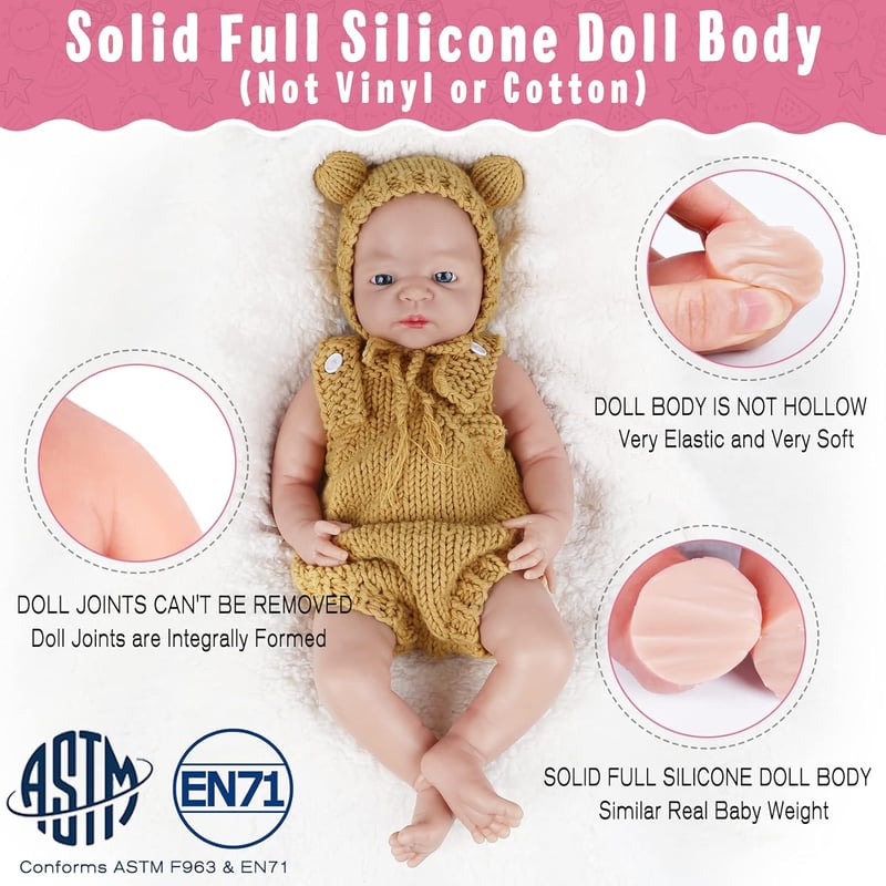 Élethű 55 cm-es Vollence szilikon baba fiú - Realisztikus újszülött játékbaba