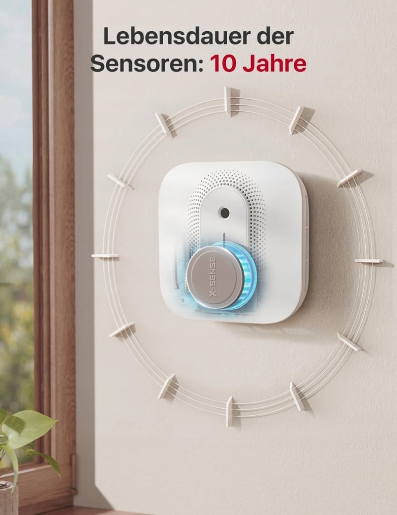 X-Sense Vezeték nélküli Füstérzékelő Szett (3 db) – WLAN, Hangos Riasztás, 500 m Hatótáv, Cserélhető Elem