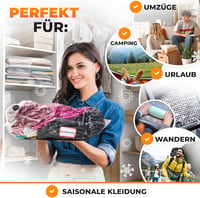 PACKDUDE Vákuumzsák Szett 18 db - 8 Porszívós és 10 Hengeres Tárolózsák Ruhákhoz, Különböző Méretekben, Extra Stabil Műanyagból 7
