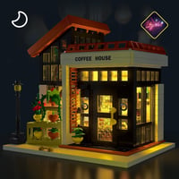 Cafe Építőkocka Szett 1512 db LED Világítással Kávéház Modell Felnőtteknek 2