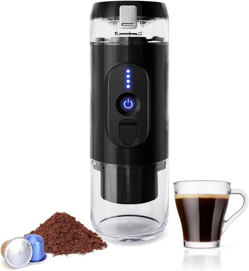 Caffe2go Presso XI 110ml Hordozható Kávéfőző Kapszula és Őrölt Kávéhoz