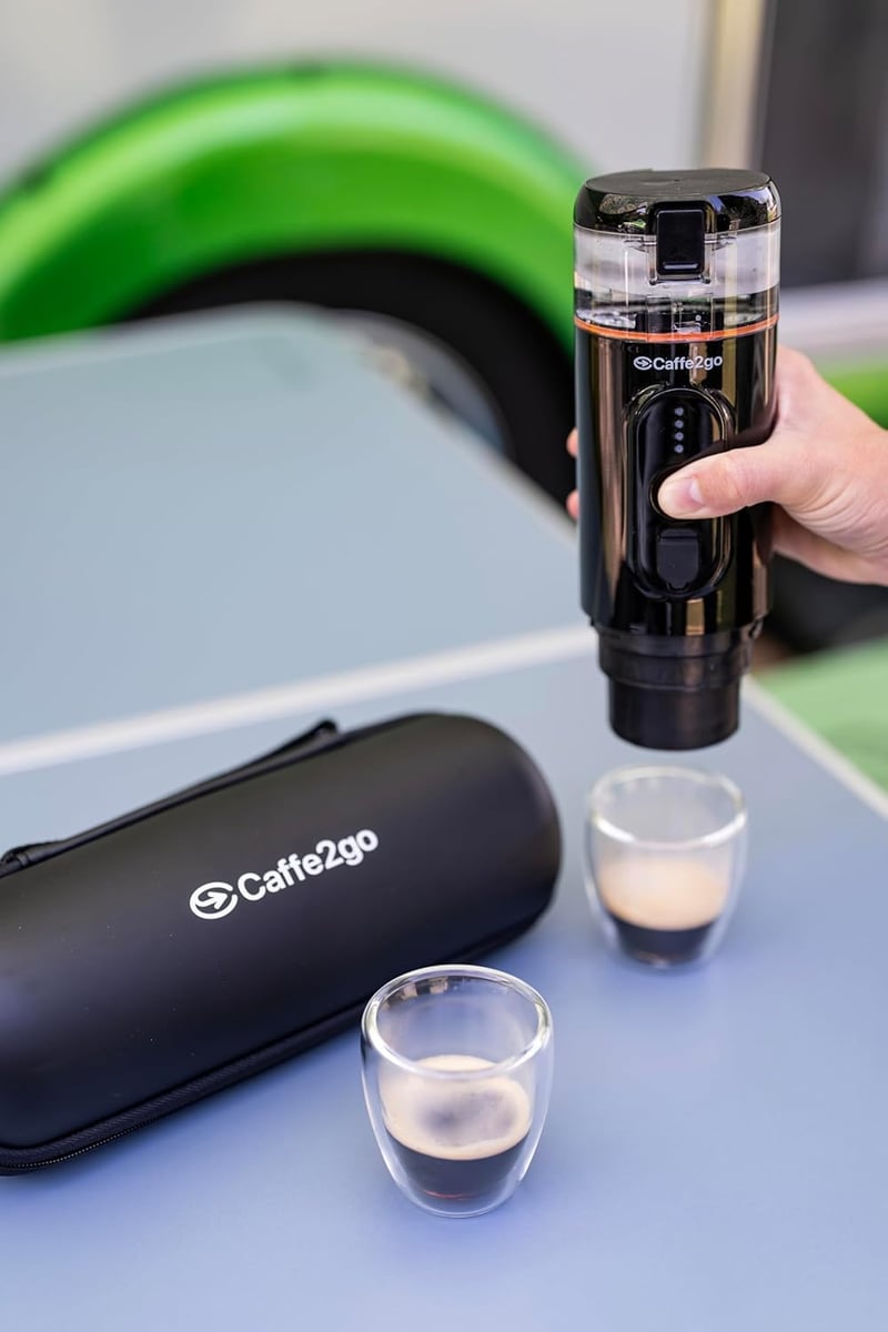 Caffe2go Presso XI 110ml Hordozható Kávéfőző Kapszula és Őrölt Kávéhoz