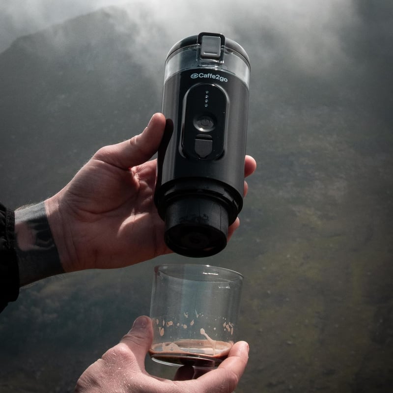 Caffe2go Presso XI 110ml Hordozható Kávéfőző Kapszula és Őrölt Kávéhoz