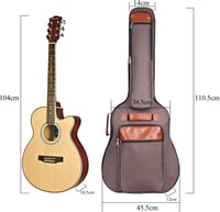 CAHAYA akusztikus gitártáska 12 mm párnázással, 104 cm - barna 7