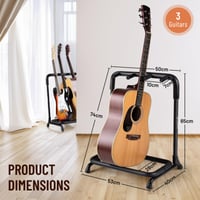 CAHAYA skladací gitarový stojan s tromi polohami a statívovou konštrukciou, hrubými rúrkami a penovým polstrovaním pre všetky typy gitár 2