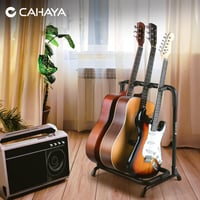 CAHAYA skladací gitarový stojan s tromi polohami a statívovou konštrukciou, hrubými rúrkami a penovým polstrovaním pre všetky typy gitár 7