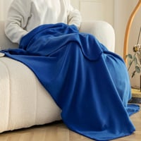 Set 6 pături din polar CAI TENG, 125x150 cm, albastru acvatic, pătură moale și călduroasă pentru canapea sau călătorii, cu certificare Oeko-Tex 3