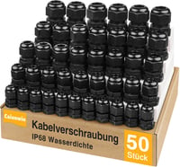Caianwin 50 db kábelvezető szett IP68 PG7-PG16 fekete vízálló 1