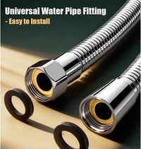 Caiery 304 rozsdamentes acél zuhanycső 1,5m flexibilis kézi zuhanyhoz - 304 Stainless Steel Shower Hose, Natural Colour, 1.5 M 5