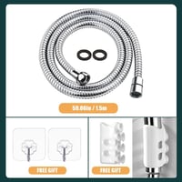 Caiery 304 rozsdamentes acél zuhanycső 1,5m flexibilis kézi zuhanyhoz - 304 Stainless Steel Shower Hose, Natural Colour, 1.5 M 2