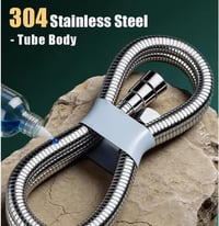 Caiery 304 rozsdamentes acél zuhanycső 1,5m flexibilis kézi zuhanyhoz - 304 Stainless Steel Shower Hose, Natural Colour, 1.5 M 3