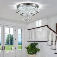 Cainjiazh Modern Kristály LED Mennyezeti Lámpa Dimmer Funkcióval Nappalihoz Hálóhoz 3