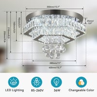 Cainjiazh Modern Kristály LED Mennyezeti Lámpa Dimmer Funkcióval Nappalihoz Hálóhoz 4