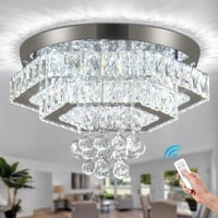 Cainjiazh Modern Kristály LED Mennyezeti Lámpa Dimmer Funkcióval Nappalihoz Hálóhoz 1