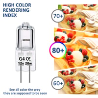 Bec Caldarax G4 20W Halogen 12V, 12 bucăți, Dimmabil, 2700K Alb Cald, 280 LM, cu 2 pini, pentru candelabru, hotă, iluminat dulap 5