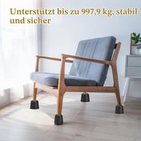 Calenxy Set 4 înălțătoare de mobilă 10 cm, suporturi rotunde pentru pat și masă din plastic rezistent, pentru pat, canapea, birou, scaun, protecție podea, negru 5