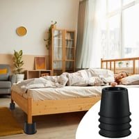 Calenxy Set 4 înălțătoare de mobilă 10 cm, suporturi rotunde pentru pat și masă din plastic rezistent, pentru pat, canapea, birou, scaun, protecție podea, negru 4