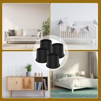 Calenxy Set 4 înălțătoare de mobilă 10 cm, suporturi rotunde pentru pat și masă din plastic rezistent, pentru pat, canapea, birou, scaun, protecție podea, negru 7