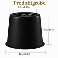 Calenxy Set 4 înălțătoare de mobilă 10 cm, suporturi rotunde pentru pat și masă din plastic rezistent, pentru pat, canapea, birou, scaun, protecție podea, negru 2