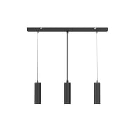 Závesné svietidlo CALEX s 3 objímkami GU10, valcový hliníkový dizajn, nastaviteľná výška, matná čierna 1
