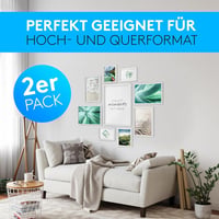 Calias A3 fehér fa képkeret 2db plexi üveggel állvánnyal és fali tartóval 6