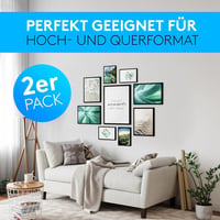Calias 2db Képkeret 30x40cm Fekete Fa Plexi Üveggel Állvánnyal 6