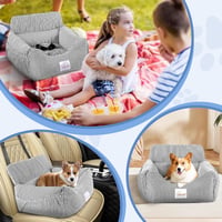 CALIYO Kutya Autóülés Biztonsági Övvel és Stabil Alappal, Kis Kutyáknak 10 kg-ig, Memory Foam Ülőke, Vízálló Mosható Fekete-Fehér 8