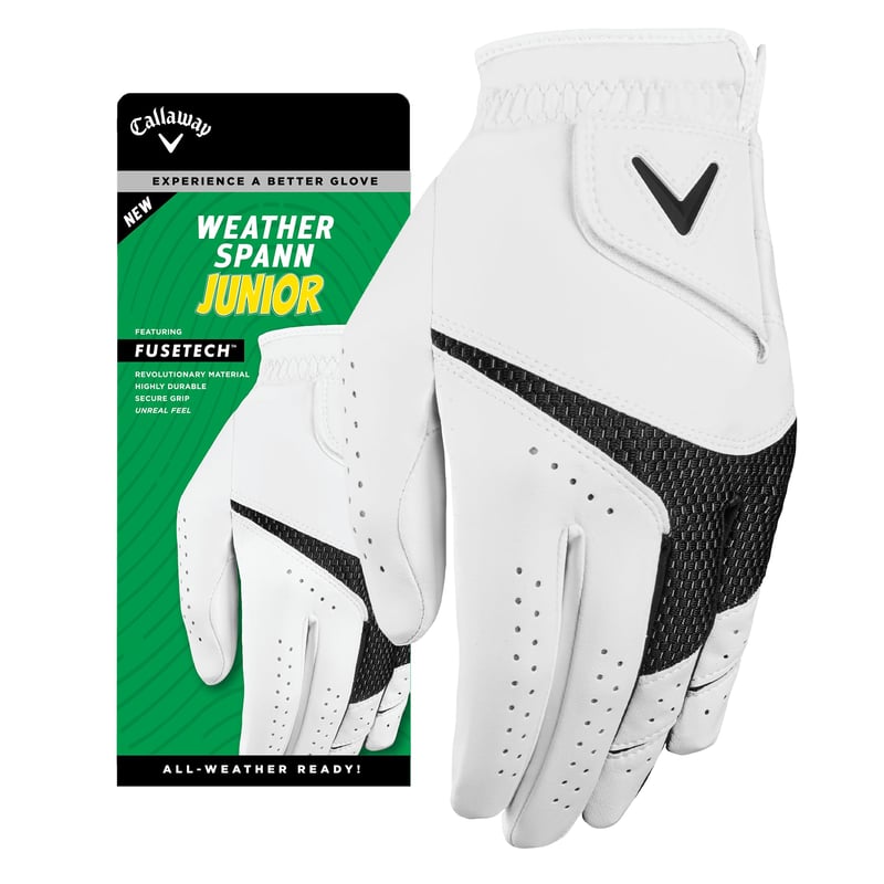 Juniorská golfová rukavica Callaway Golf Weather Spann, zmes kože, na ľavú ruku – veľkosť L