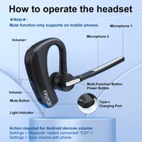 Bluetooth headset Callez CVC8.0 s duálnym mikrofónom, bezdrôtové slúchadlo kompatibilné s iPhone a Android mobilnými telefónmi 3