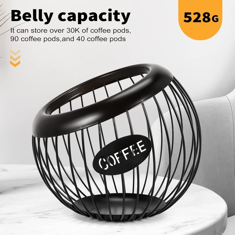 Callstick Kávékapszula és Espresso Tárolópolc Fém Kosárral