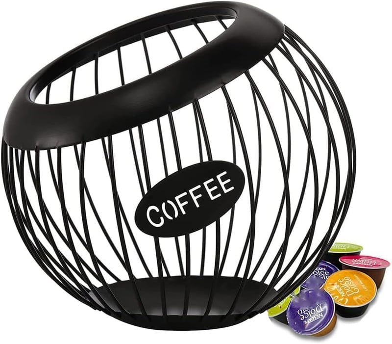 Callstick Kávékapszula és Espresso Tárolópolc Fém Kosárral